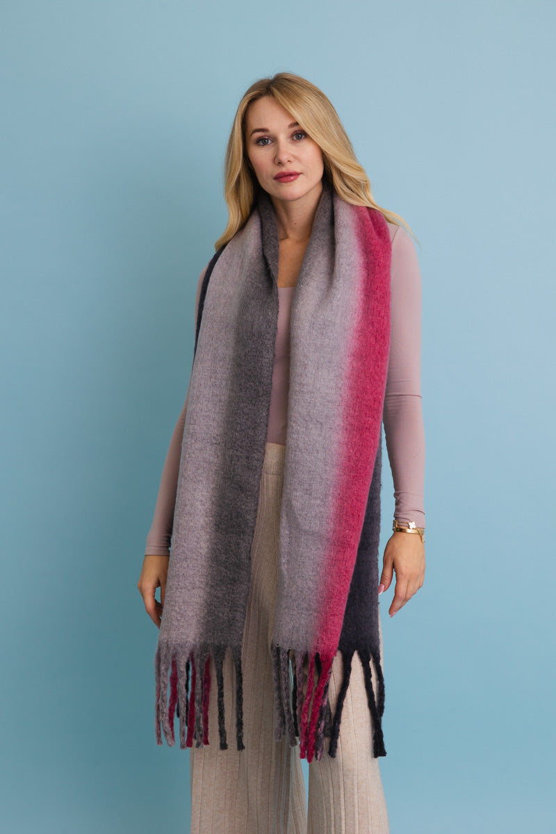 Ombre Dream Luxe Fringe Blanket Scarf-Soul Flow Apparel