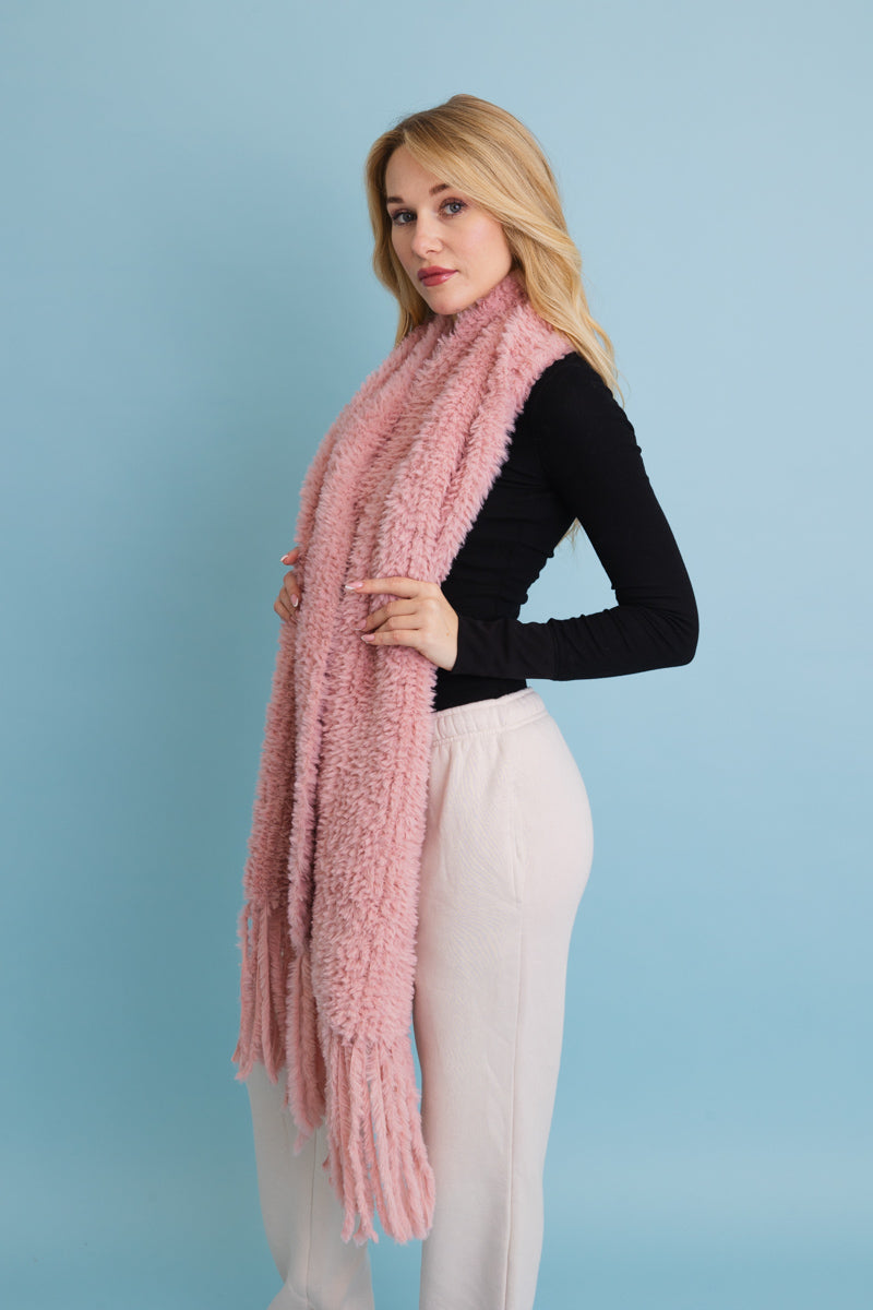 Ultra Soft Boucle Fringe Blanket Scarf-Soul Flow Apparel