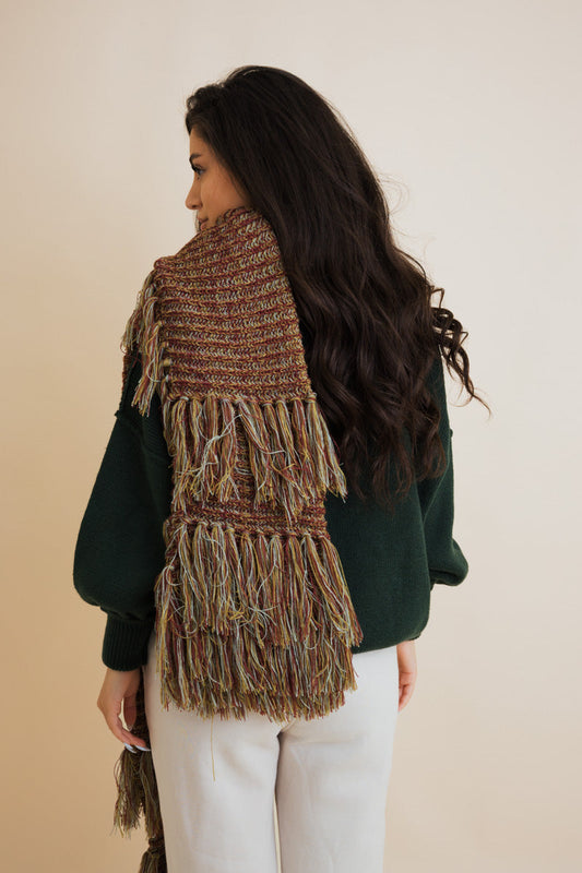 Fluffy Knit Fringe Winter Scarf-Soul Flow Apparel
