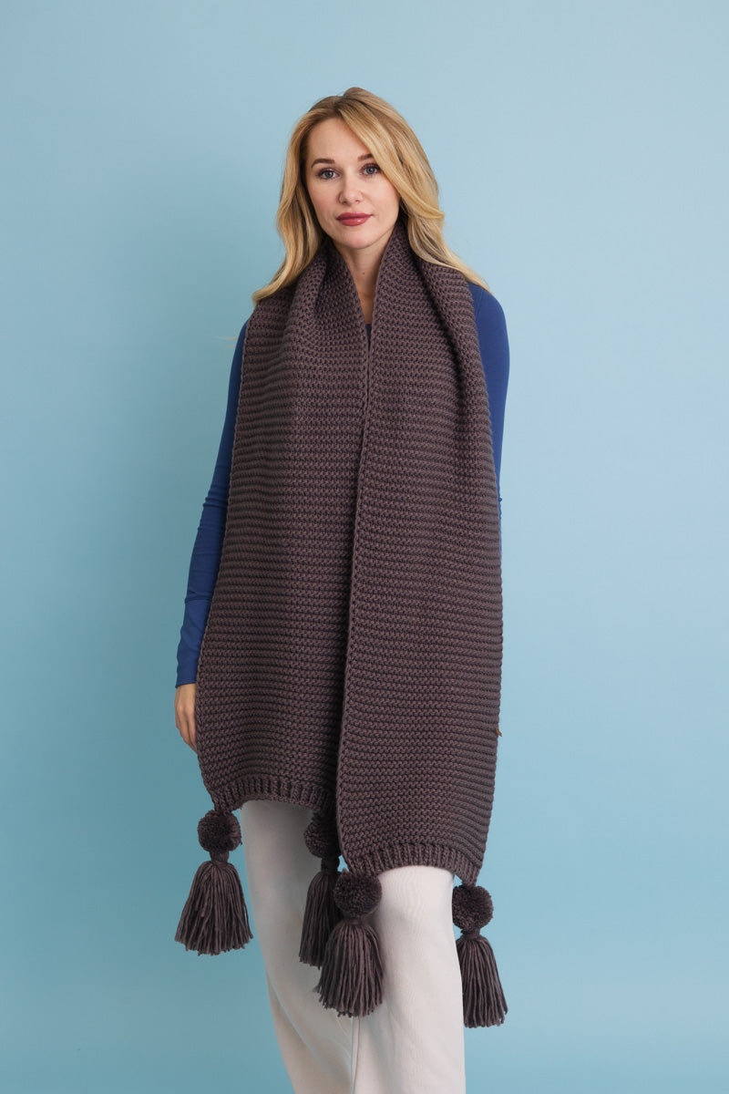 Warm Embrace Knit Scarf with Poms ????-Soul Flow Apparel