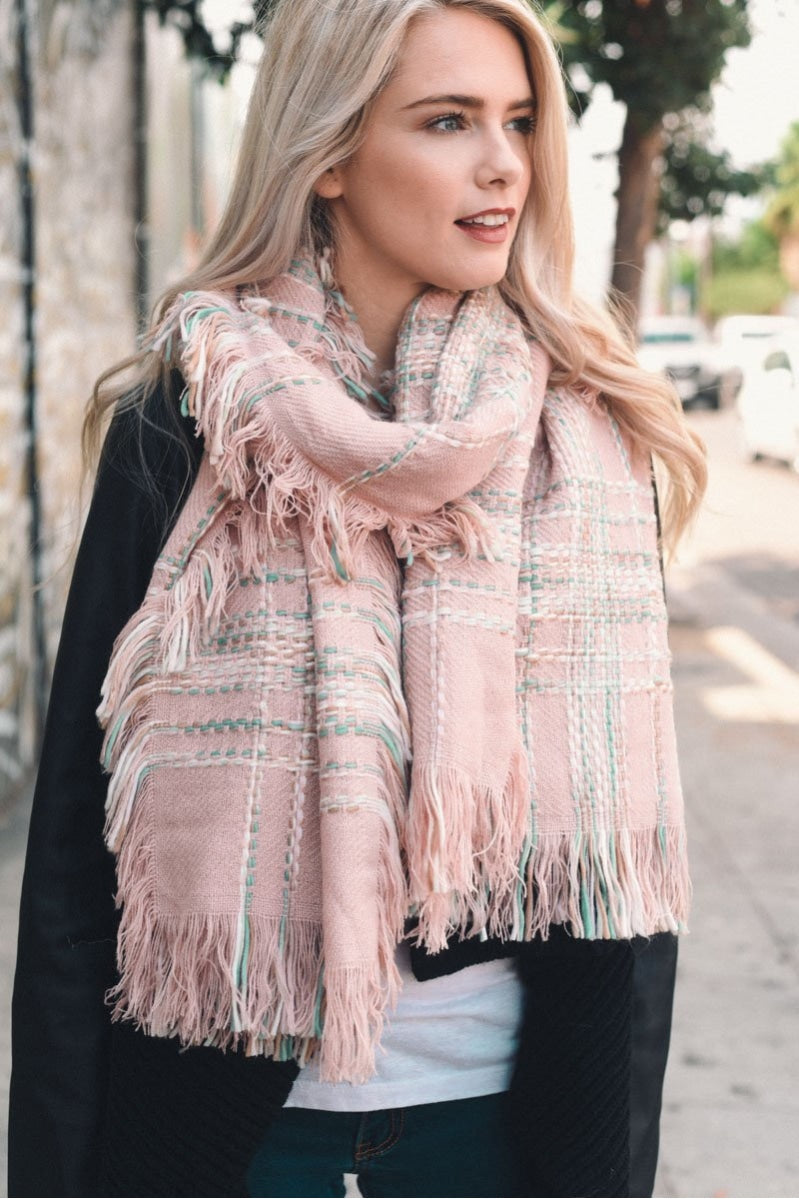 Frayed Tartan Plaid Scarf-Soul Flow Apparel