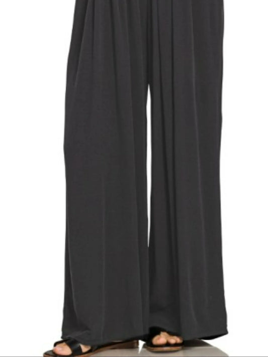 Trendsi boho wide leg overalls in dark fabric featuring a comfortable and stylish fit