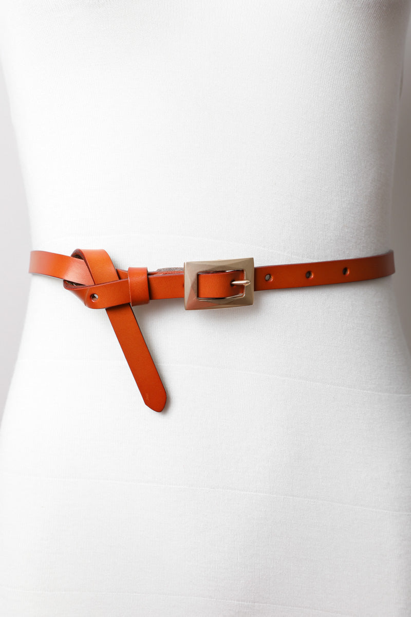Gold Buckle Skinny Belt – Chic and Elegant-Soul Flow Apparel