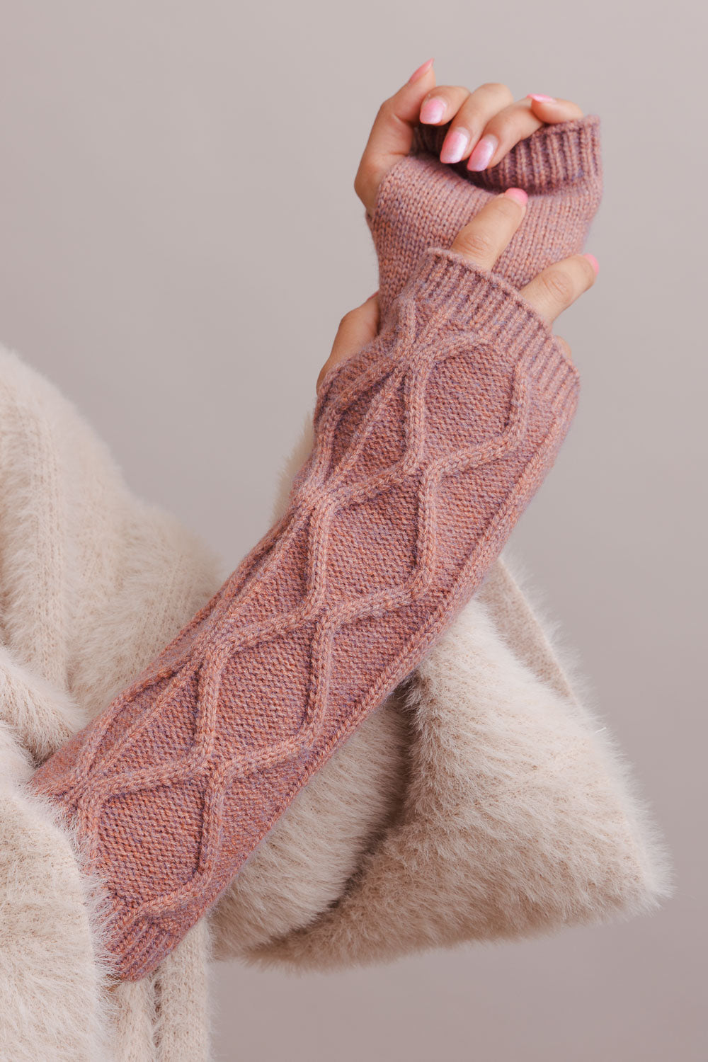Aran Soft Knitted Arm Warmer-Soul Flow Apparel