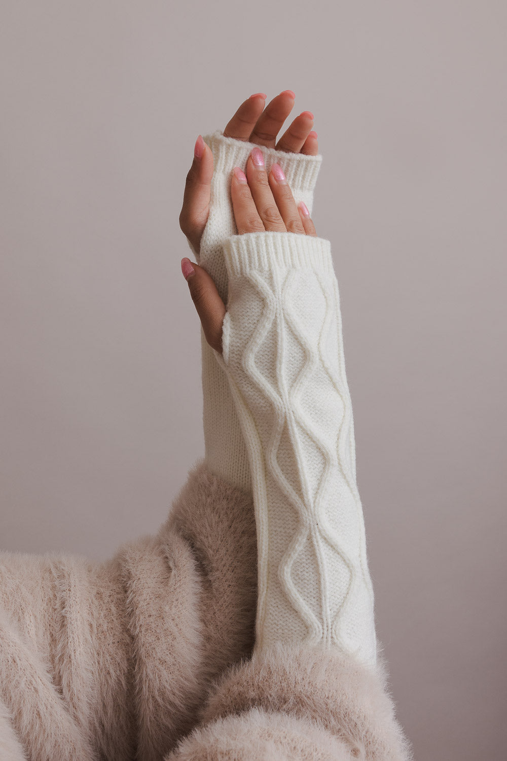 Aran Soft Knitted Arm Warmer-Soul Flow Apparel