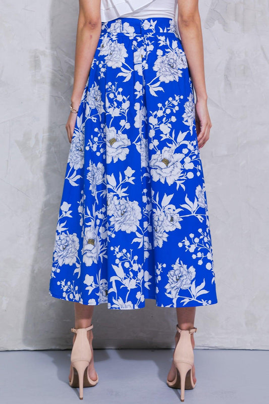 Perpect Paradise Poplin Skirt With Side Pockets And Self Tie