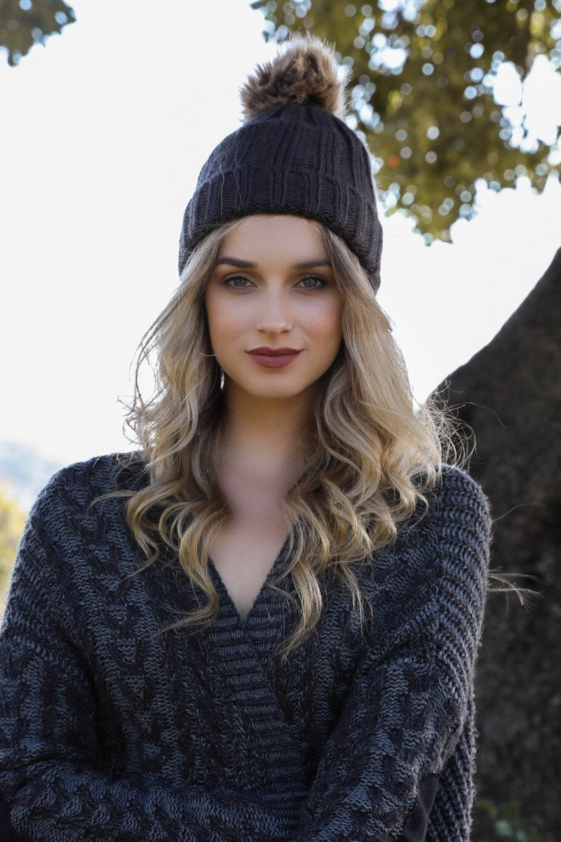 Soul Flow Apparel | Boho Basic Ribbed Pom Beanie