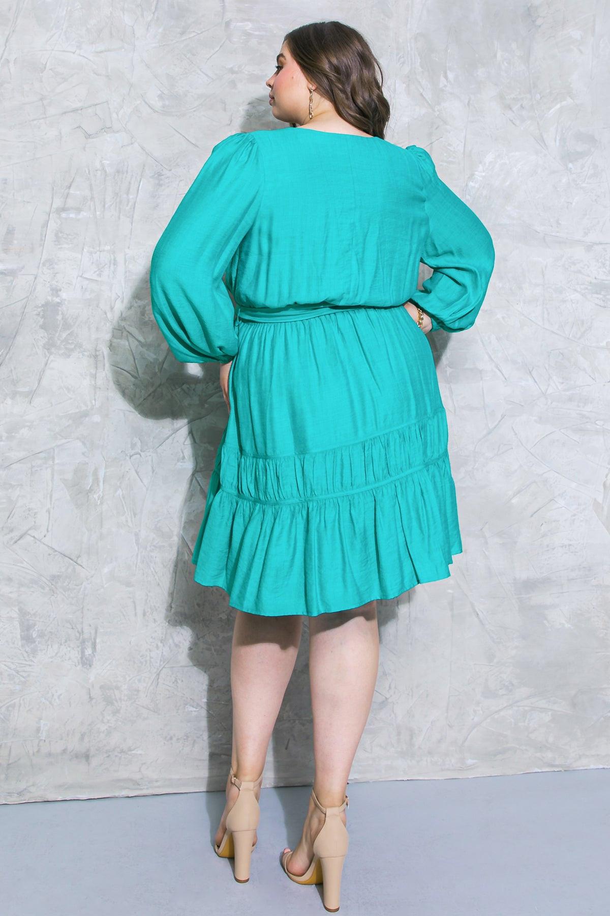Catch The Wind Woven Mini Dress With V Neck Peasant Sleeves And Back Zipper