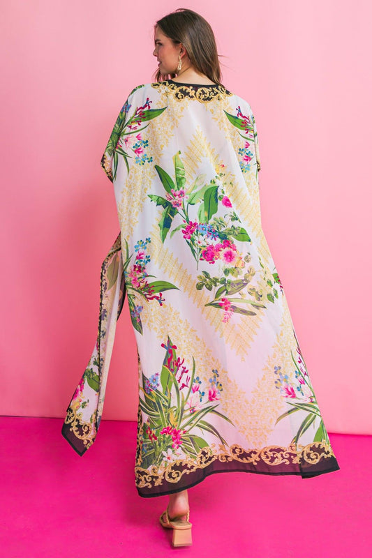 Morro Bay Printed Woven Maxi Cover Up with Side Slit — Soul Flow Apparel