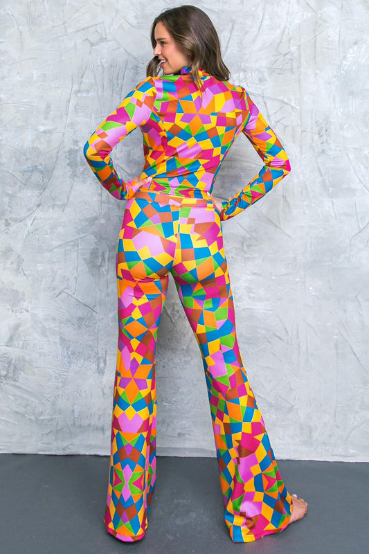 Sweetest Shower Scuba Tracksuit With Front Zip And Bell Bottom Pants