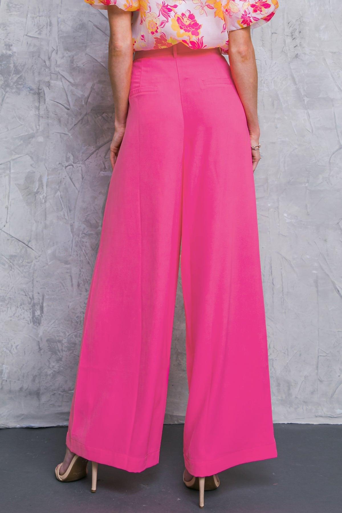 Upscale Aura Woven Pleated Wide Leg Trousers for Formal Wear
