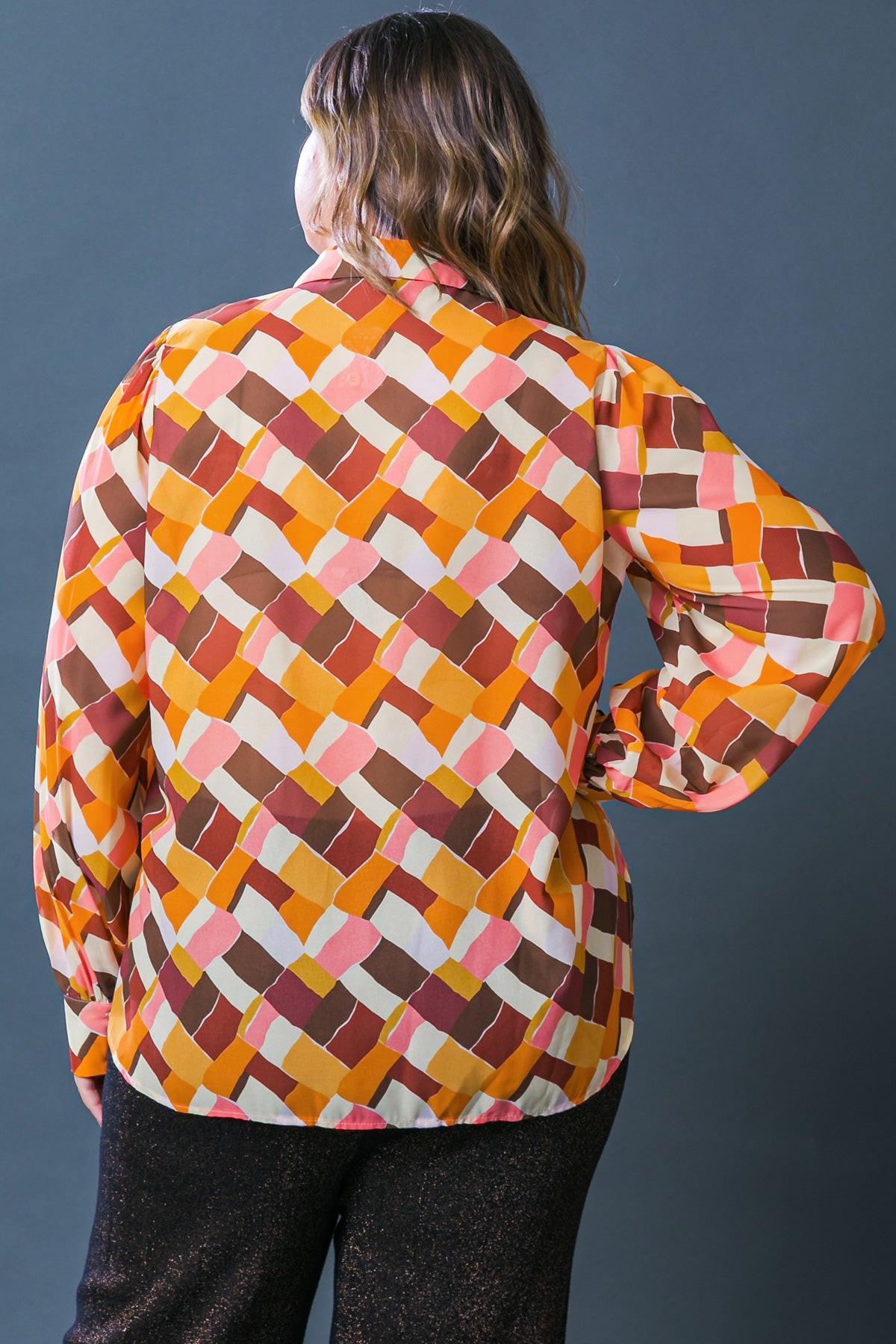 Enjoy Each Day Woven Top With Shirt Collar And Button Down Front