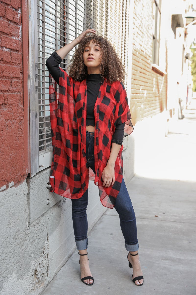 Lightweight Buffalo Check Kimono-Soul Flow Apparel