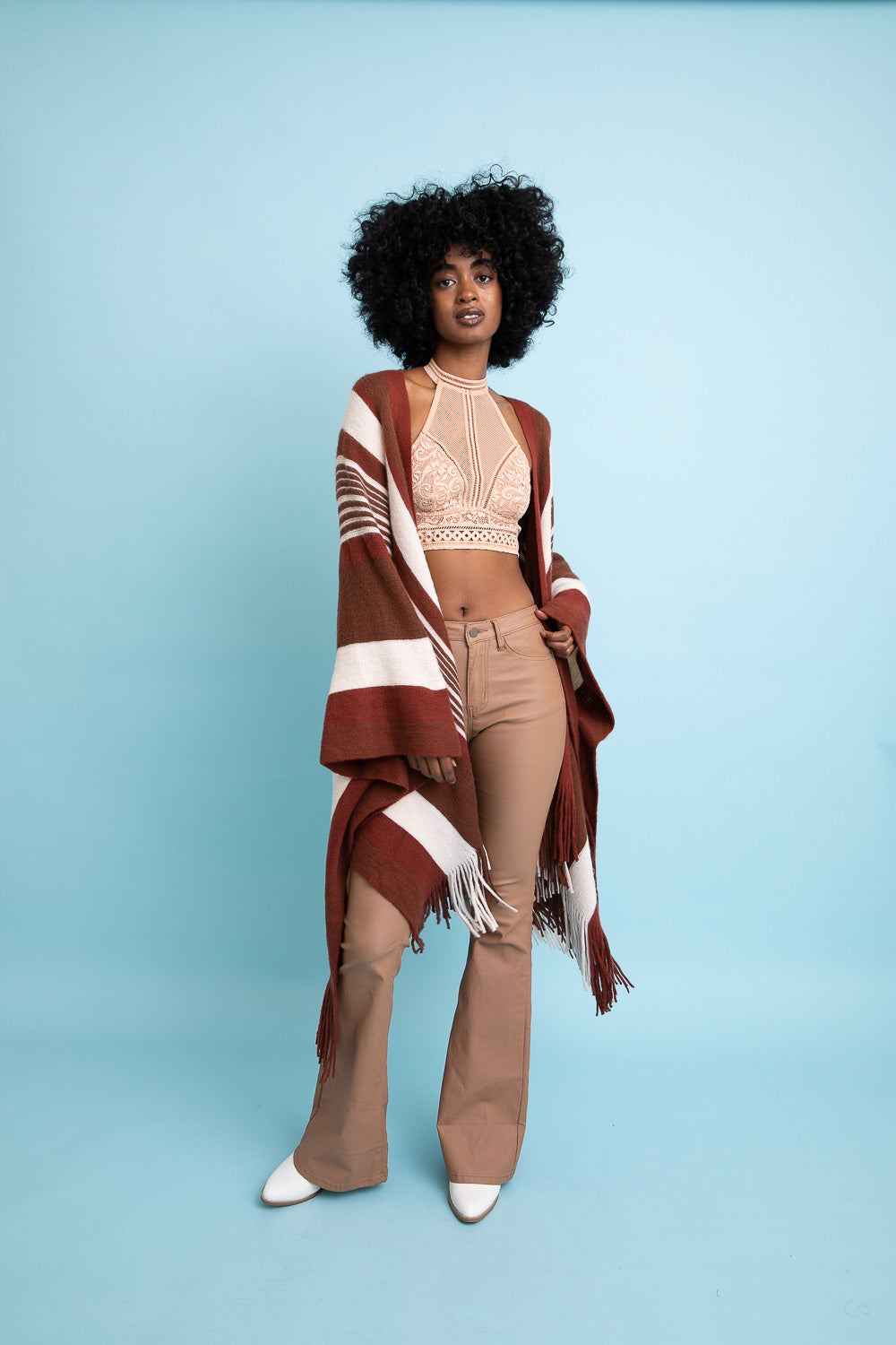 Boho Chic Frayed Edge Ruana-Soul Flow Apparel