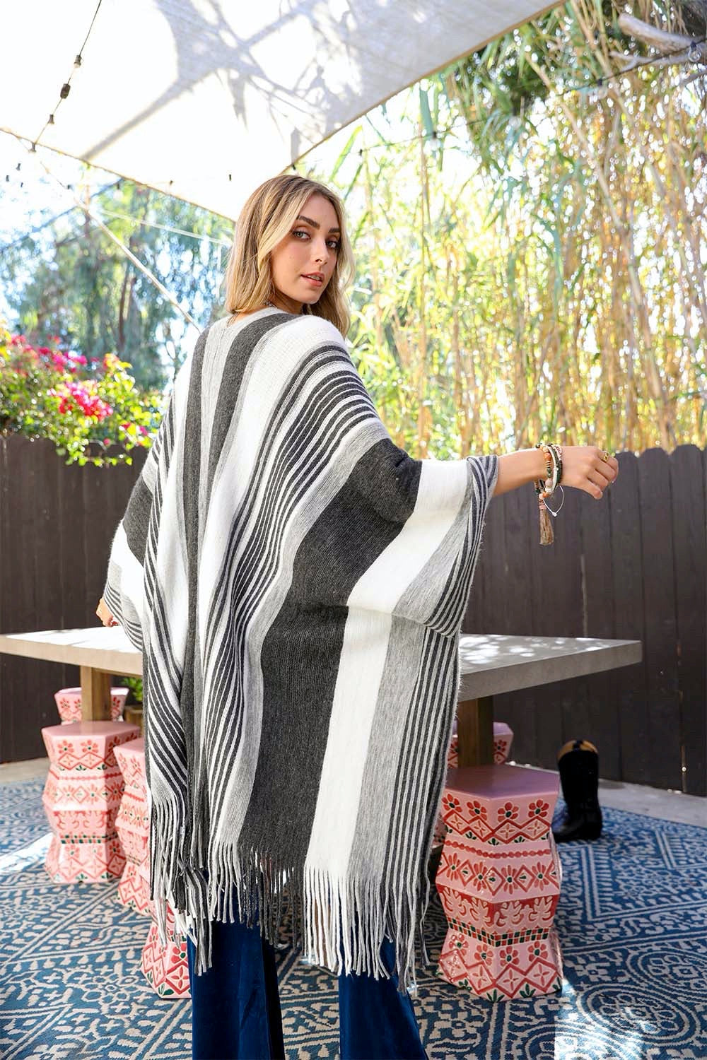 Boho Chic Frayed Edge Ruana-Soul Flow Apparel