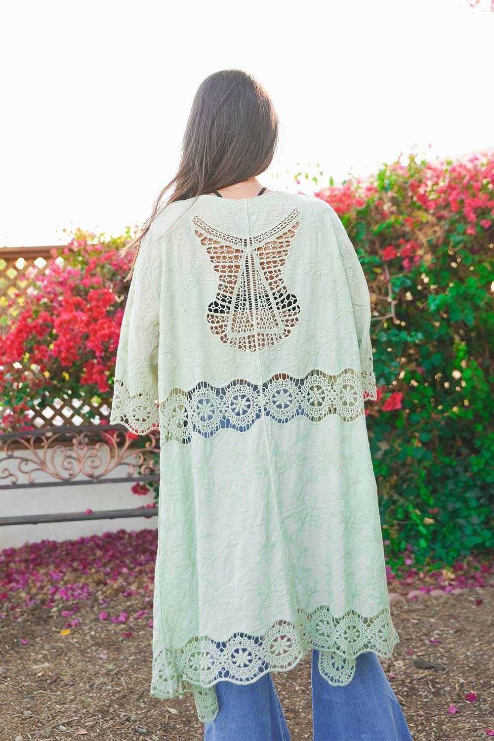 Crochet Open Patch Kimono-Soul Flow Apparel