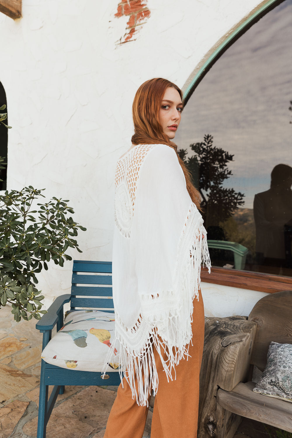 Crochet Medallion Tassel Kimono-Soul Flow Apparel