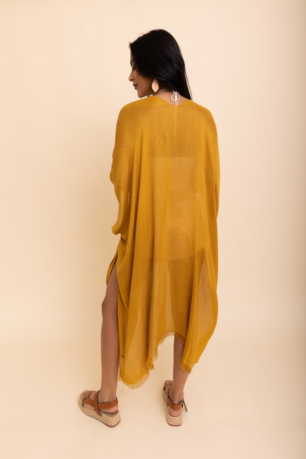 Sun-kissed Breeze Frayed Trim Kimono-Soul Flow Apparel