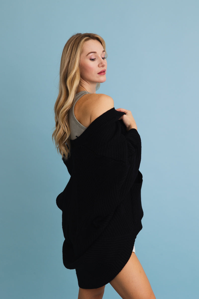 Ribbed Open-Front Knit Cardigan - Easy Layering ????-Soul Flow Apparel