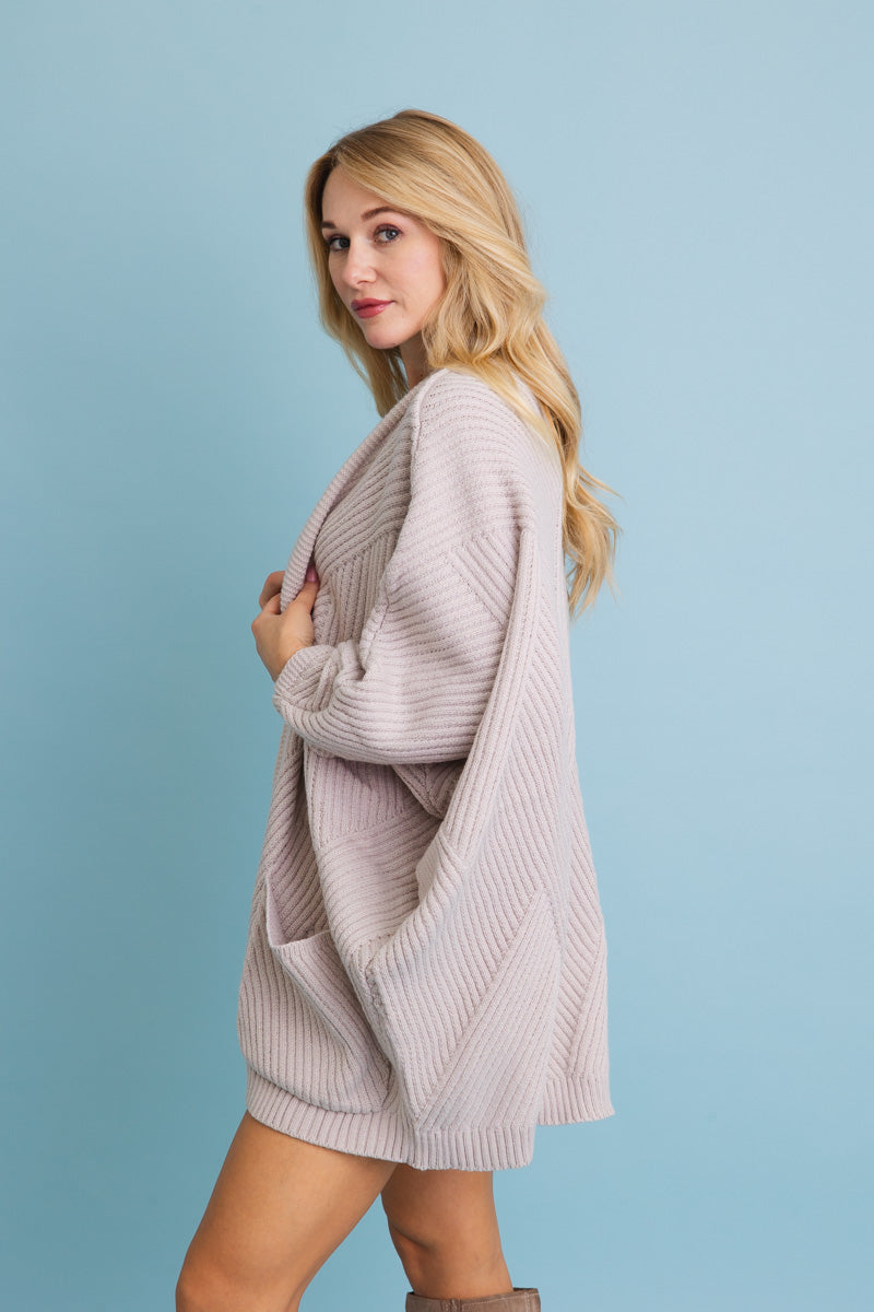 Ribbed Open-Front Knit Cardigan - Easy Layering ????-Soul Flow Apparel