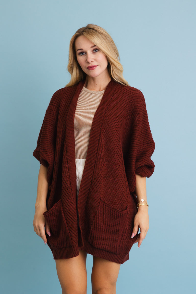 Ribbed Open-Front Knit Cardigan - Easy Layering ????-Soul Flow Apparel