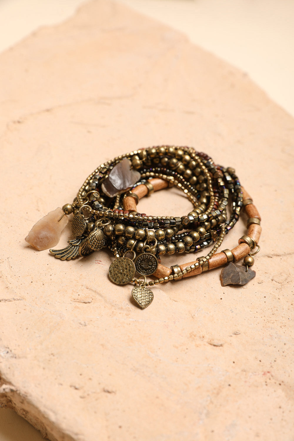 Boho Stone & Bead Stack Bracelet-Soul Flow Apparel