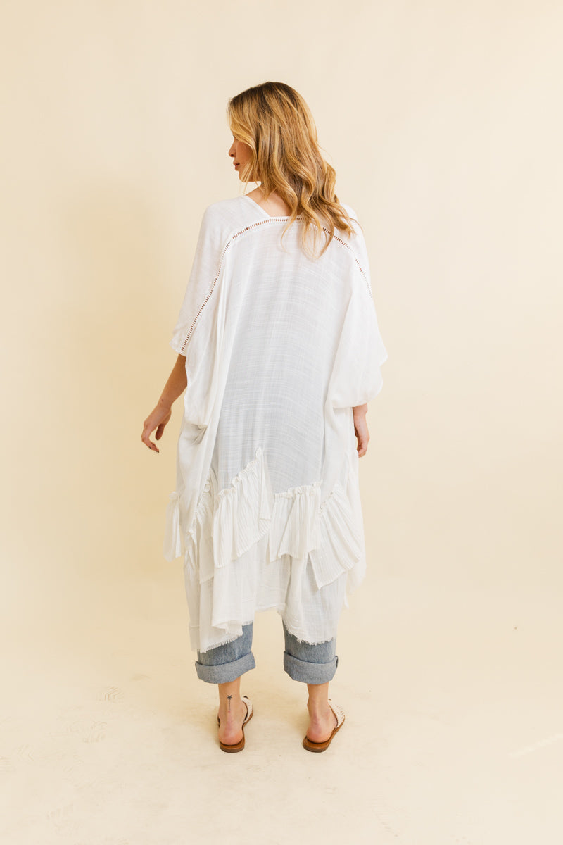 Soul Flow Apparel | Boho Solid Ruffle Edge Bohemian Kimono