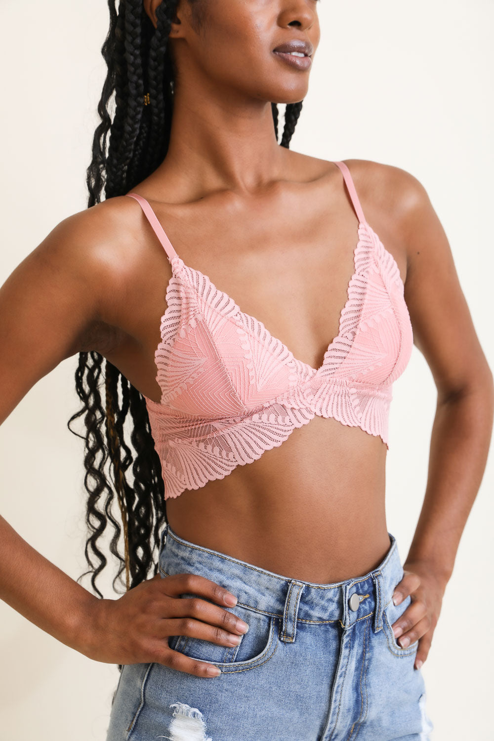 Butterfly Scallop Lace Bralette-Soul Flow Apparel