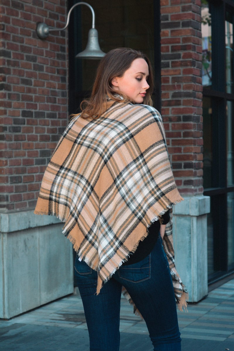 Classic Flannel Toggle Poncho-Soul Flow Apparel