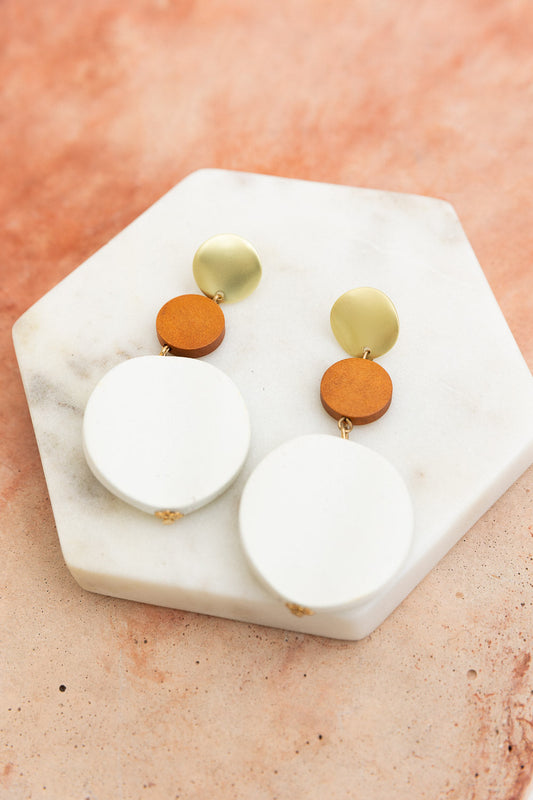 Coastal Chic Circle Shell Drops-Soul Flow Apparel