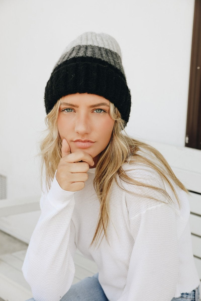 Color Block Knit Beanie-Soul Flow Apparel