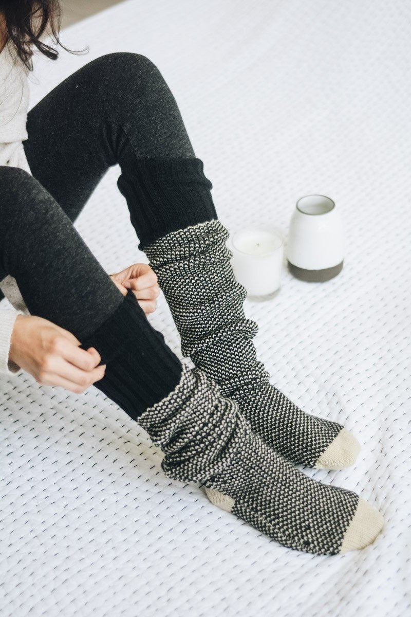 Soul Flow Apparel | Boho Cozy Ribbed Knit Lounge Socks