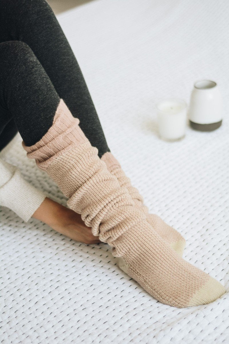 Soul Flow Apparel | Boho Cozy Ribbed Knit Lounge Socks