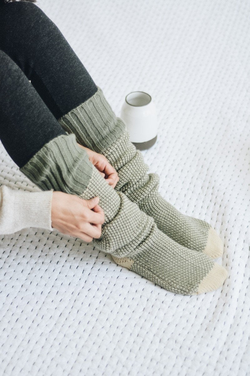 Soul Flow Apparel | Boho Cozy Ribbed Knit Lounge Socks