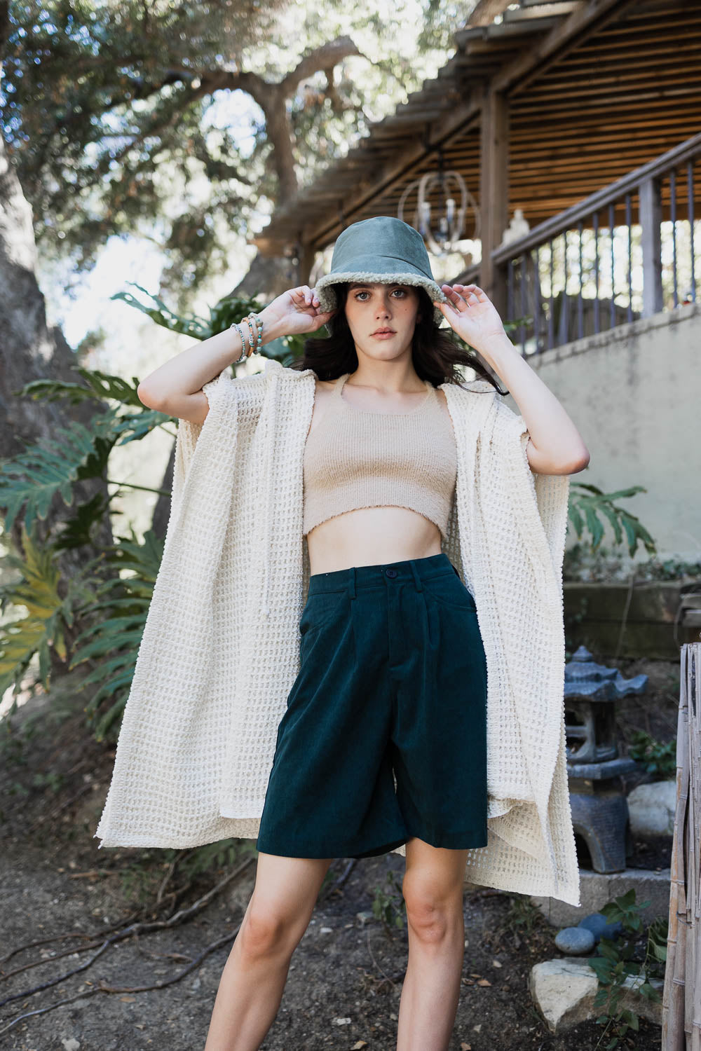 Cozy Soft Waffle Hooded Ruana-Soul Flow Apparel