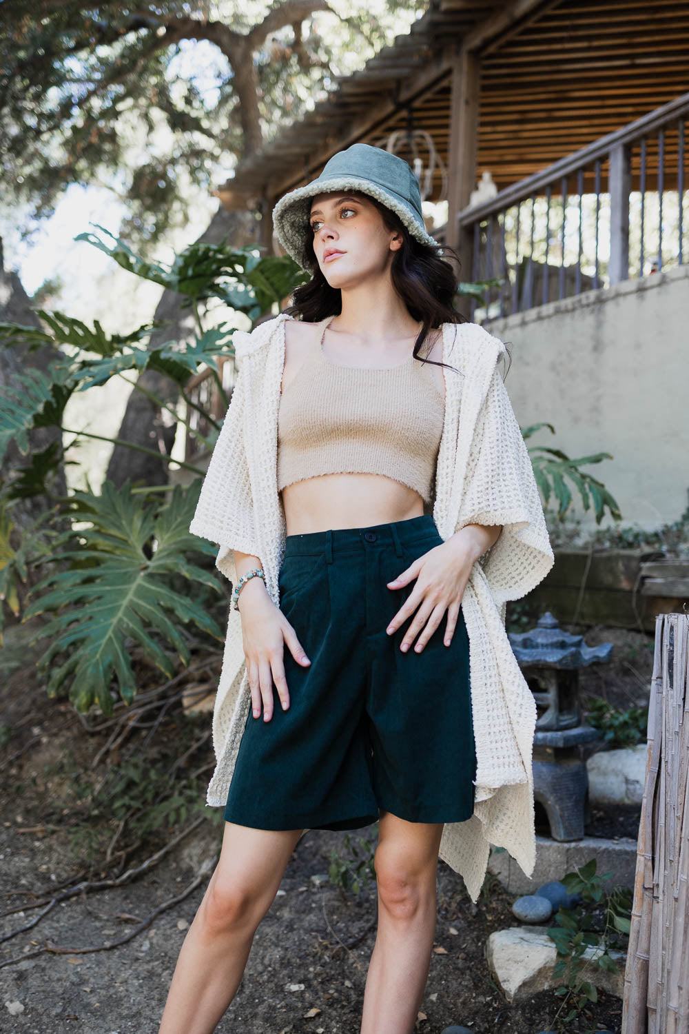 Cozy Soft Waffle Hooded Ruana-Soul Flow Apparel