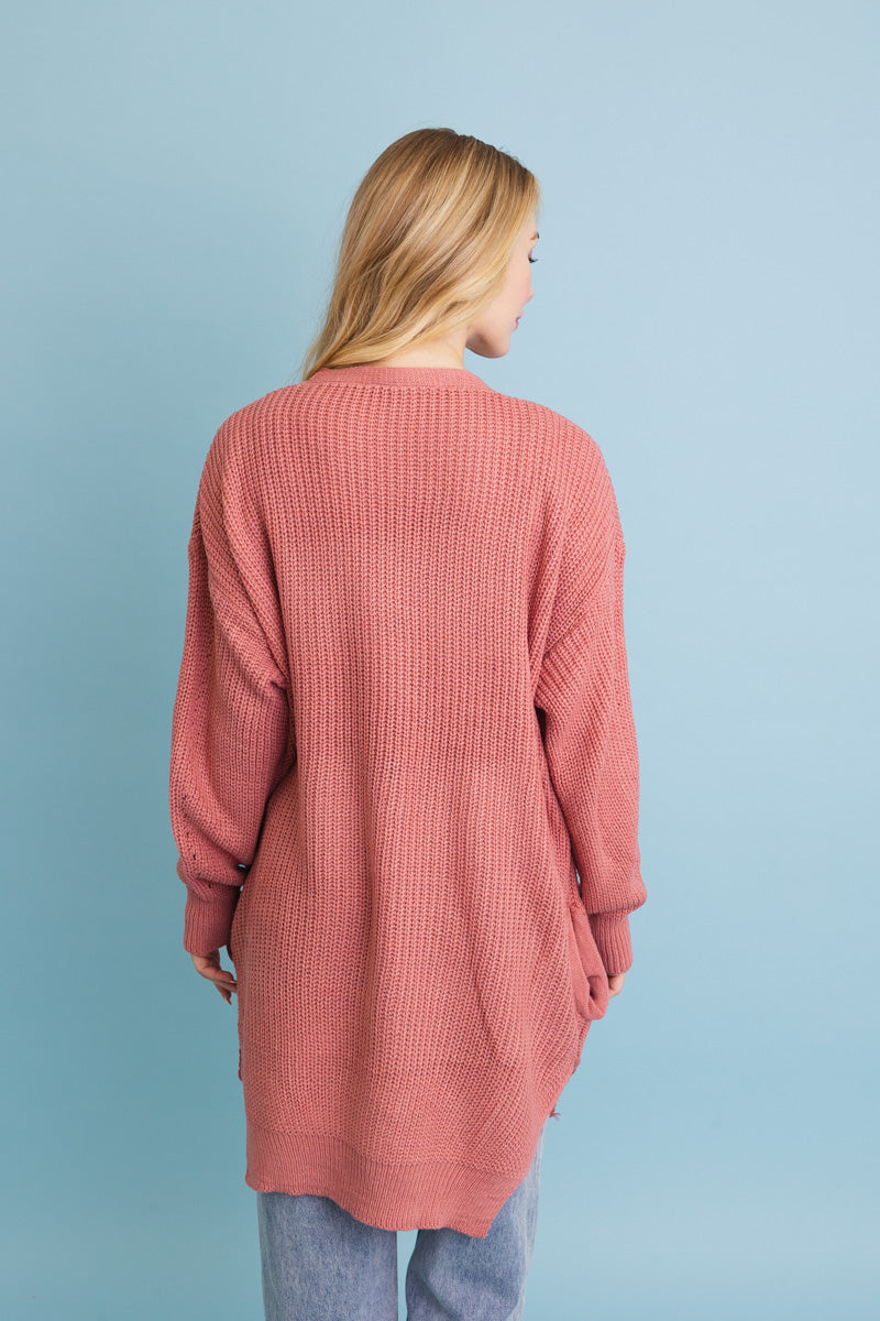 Cozy Open-Front Waffle Knit Long Cardigan - Winter Staple ?-Soul Flow Apparel