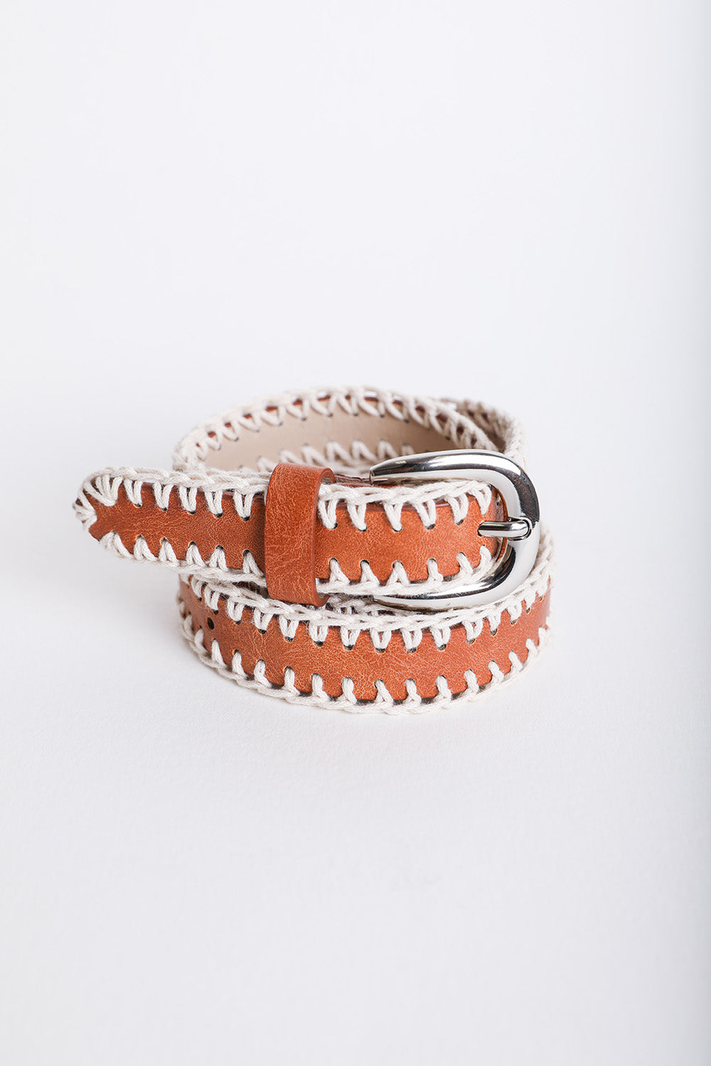 Crochet Vegan Leather Belt-Soul Flow Apparel