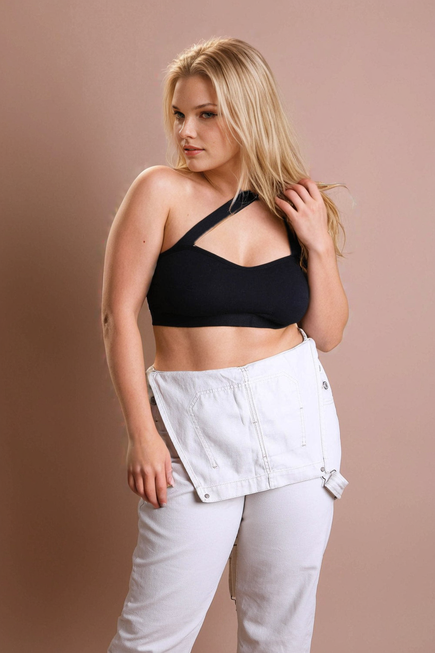 Leto Collection plus size cross front bralette in black, perfect for comfortable support and style