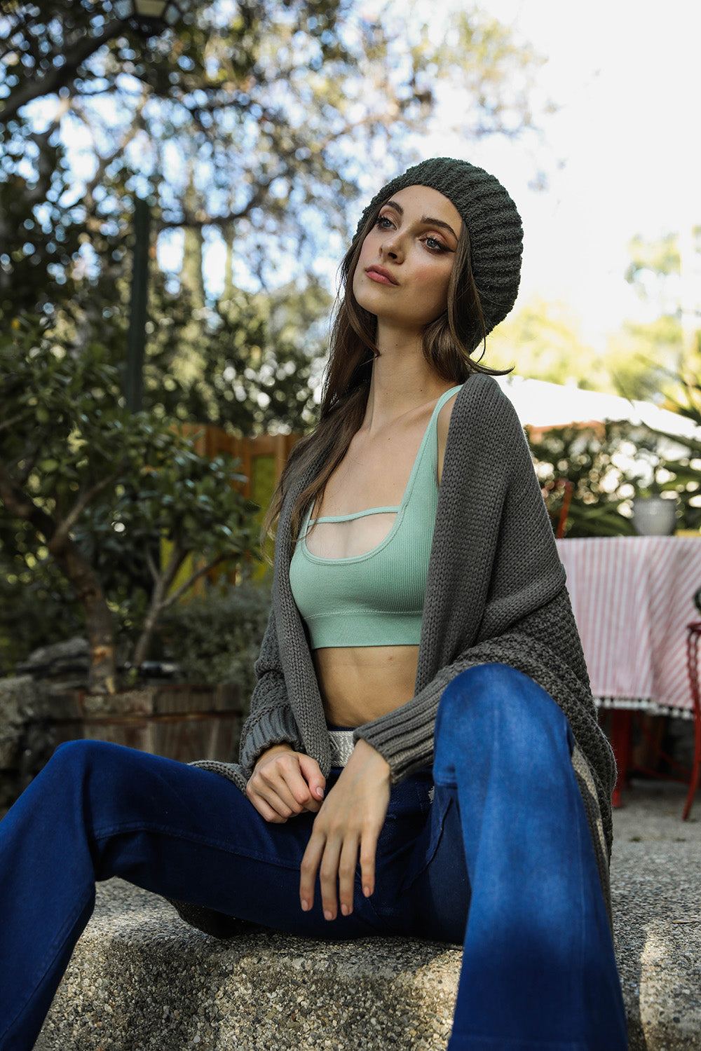 Cuddly Bat Sleeve Knit Cardigan-Soul Flow Apparel