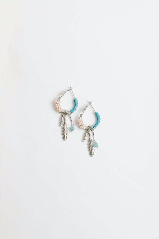 Dainty Feather Hoop Earrings-Soul Flow Apparel