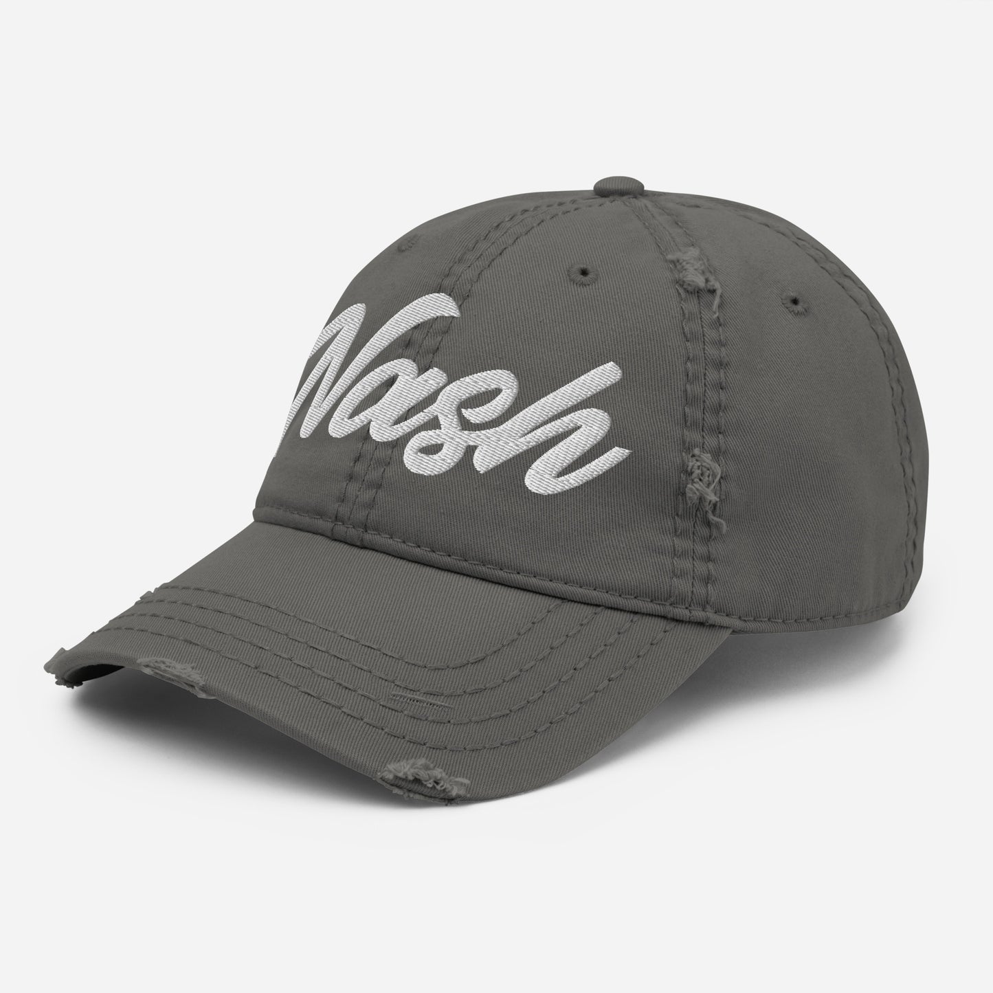 Nash Embroidered Distressed Dad Hat, Flow Font-Soul Flow Apparel