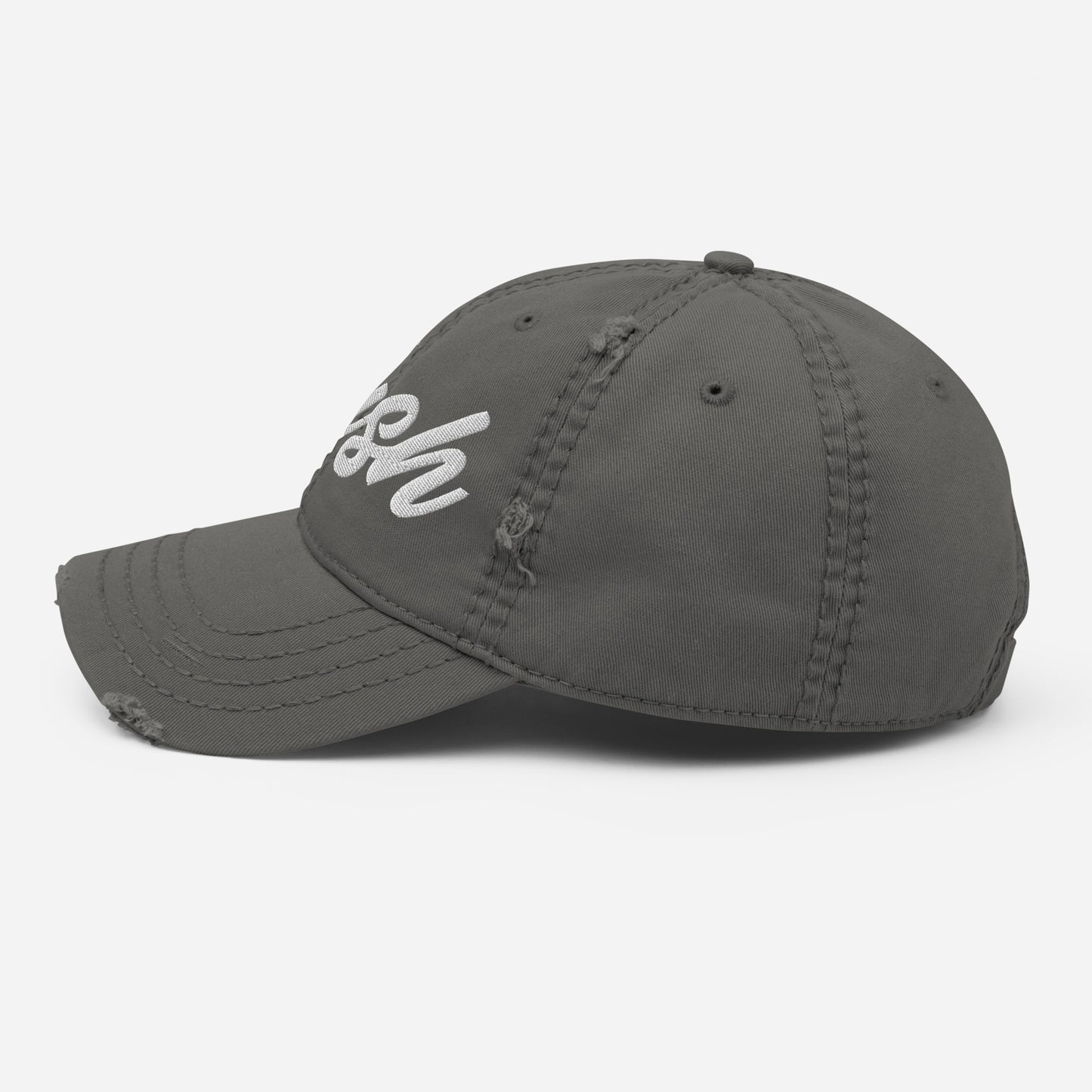Nash Embroidered Distressed Dad Hat, Flow Font-Soul Flow Apparel