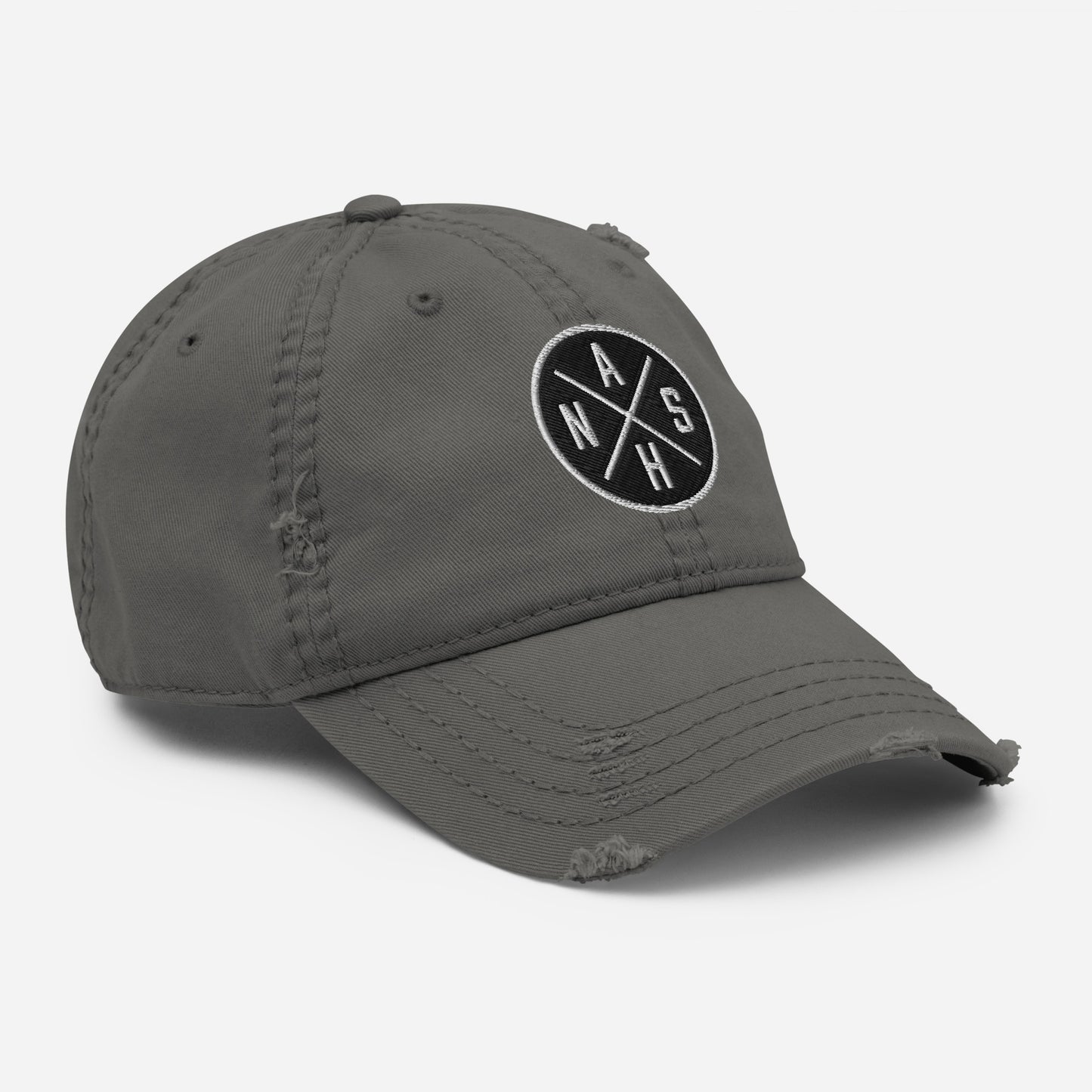 Circled Nash Embroidered Distressed Dad Hat-Soul Flow Apparel