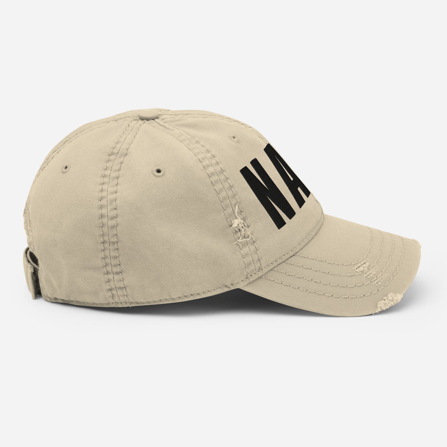 Nash 3d Puff Embroidered Distressed Dad Hat-Soul Flow Apparel