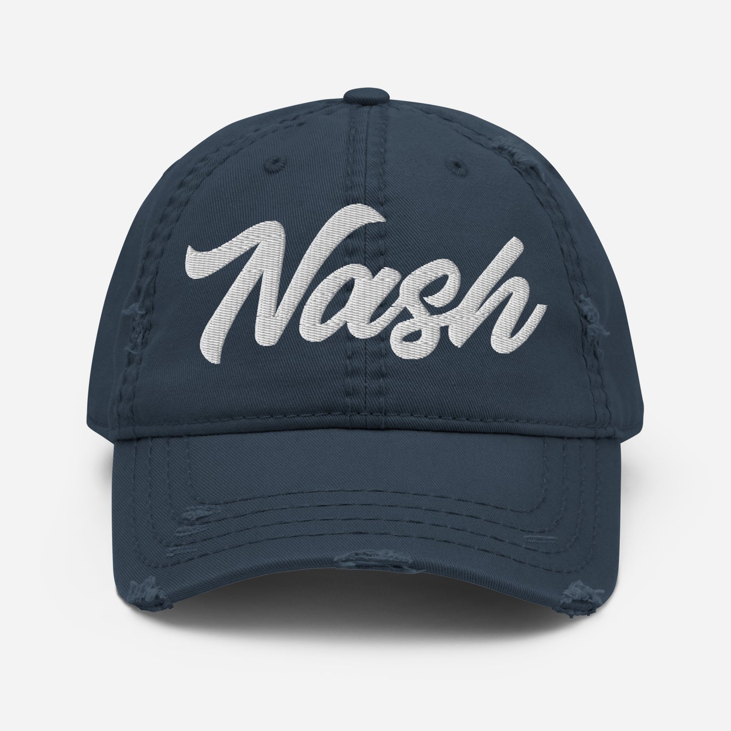 Nash Embroidered Distressed Dad Hat, Flow Font-Soul Flow Apparel
