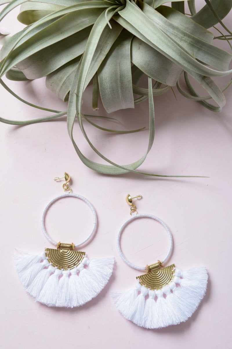 Drop Tassel Fan Earrings-Soul Flow Apparel