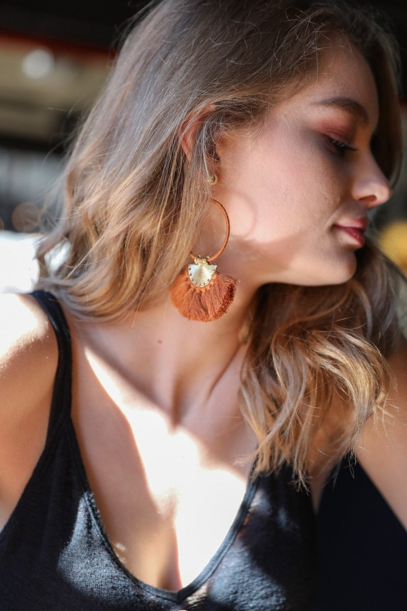 Drop Tassel Fan Earrings-Soul Flow Apparel