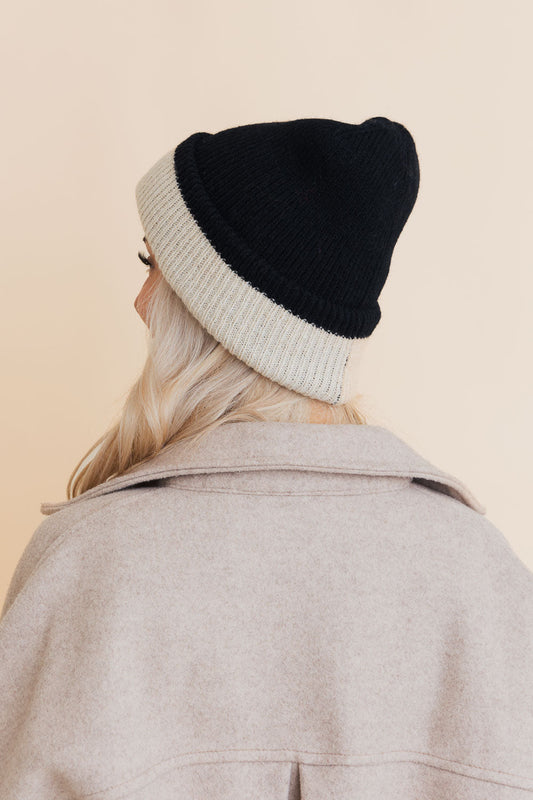 Essential Harmony Two-Tone Knit Beanie-Soul Flow Apparel
