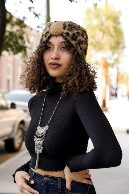 Faux Leopard Head Wrap-Soul Flow Apparel